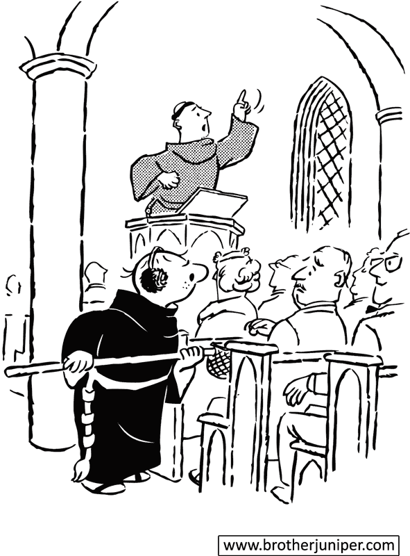 Post image for Brother Juniper Cartoon by Fr. Justin ‘Fred’ McCarthy